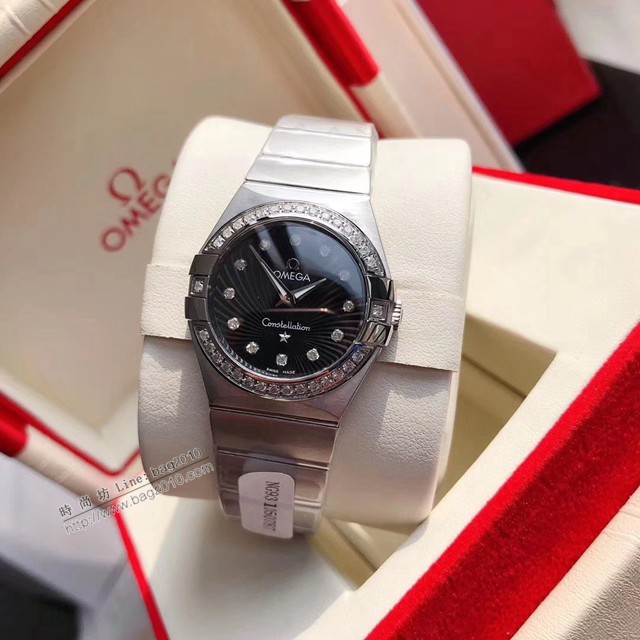 歐米茄高端手錶 OMEGA星座系列最經典款外圈帶鑽 星座系列石英鑽石女表  gjs2110